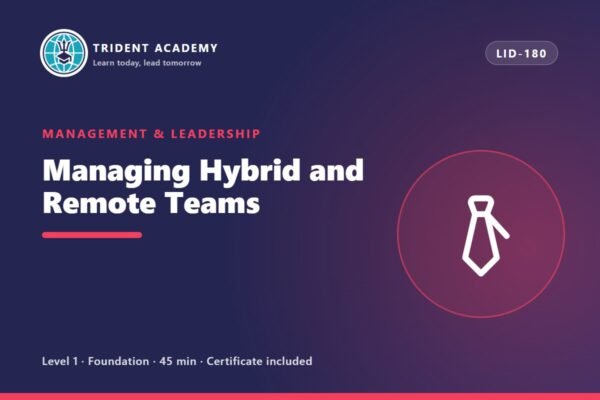 Gerir Equipas Híbridas e Remotas (curso em inglês)