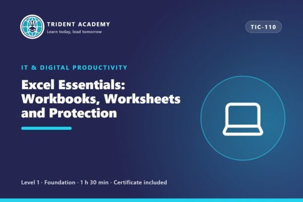 Excel Essencial: Livros, Folhas de Cálculo e Proteção (curso em inglês)