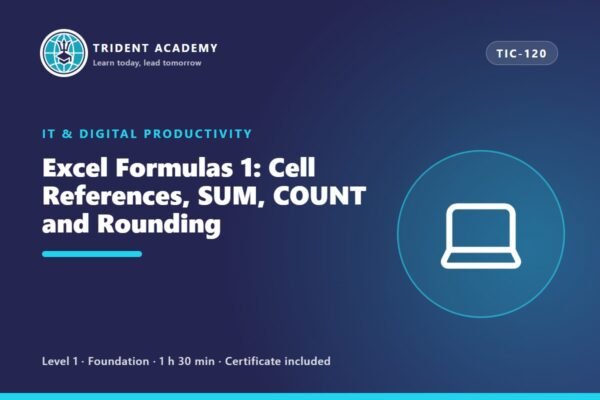 Fórmulas do Excel 1: Referências de Células, SUM, COUNT e Arredondamentos (curso em inglês)