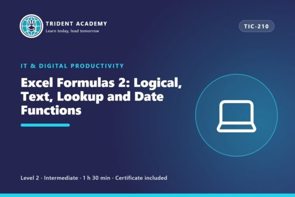Fórmulas do Excel 2: Funções Lógicas, de Texto, de Pesquisa e de Data (curso em inglês)